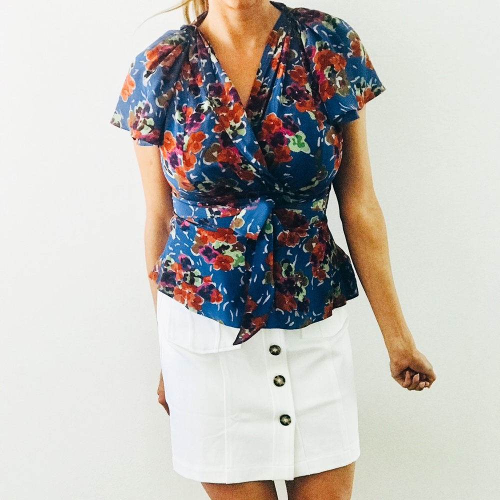 Anthropologie Floral top size P